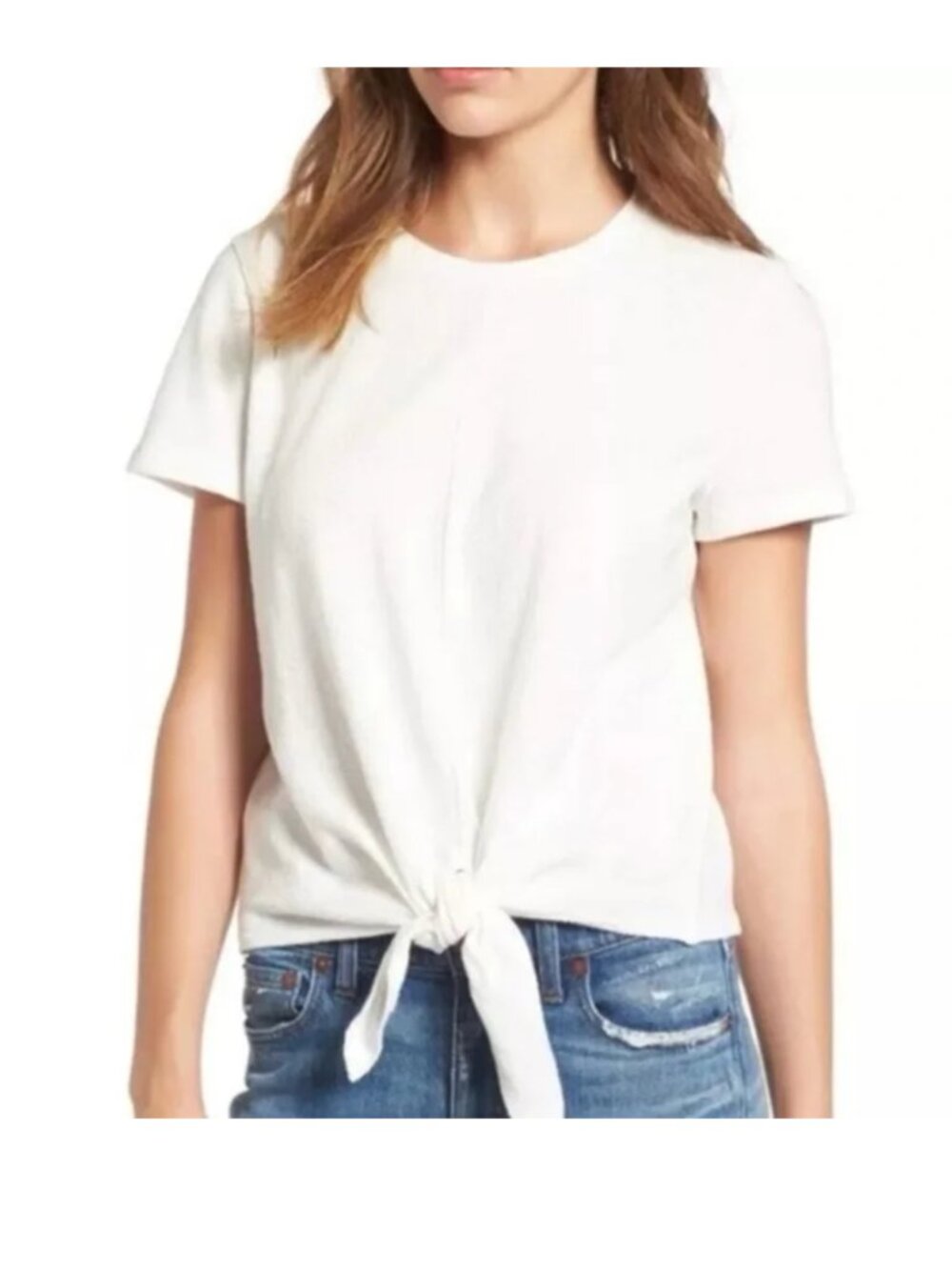Madewell Tie Front Shirt - White - XS